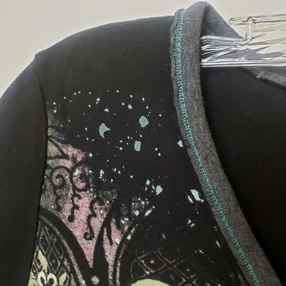 Skinny Minnie Women's Floral V Neck Short Sleeve Studded Shirt Top Blouse - Picture 3 of 10